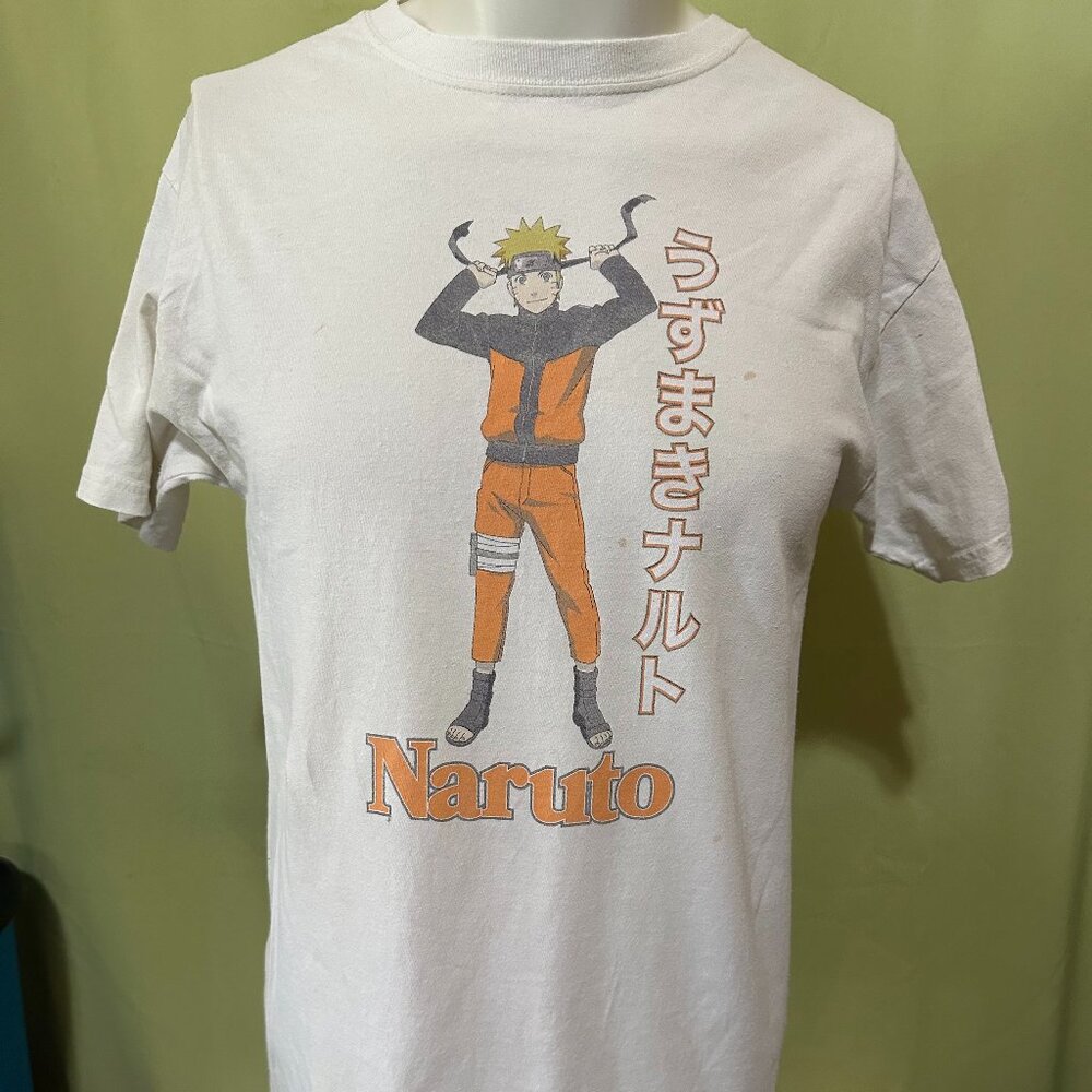 Naruto Shippuden Viz Media Men's White T Shirt Size Medium Cotton